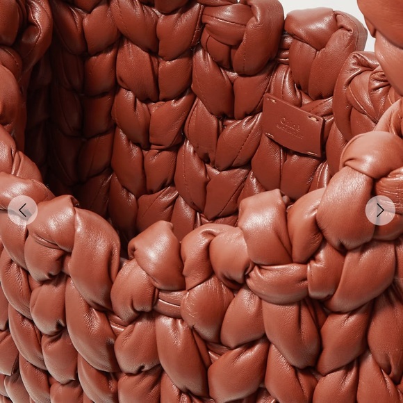 New Chloe Small Wooden C Crochet Sepia Brown Leather Hobo Bag - Picture 13 of 14